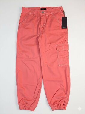 🔥NWT True Religion Bobbi Baggy Sunkissed Coral Cargo Pants Size 27